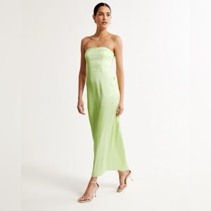 Abercrombie strapless satin maxi dress